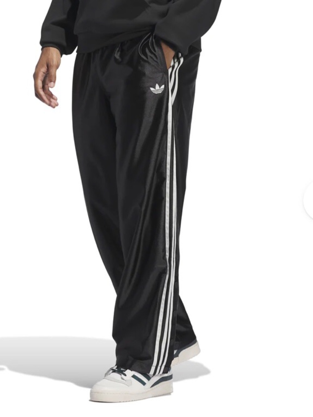 Adidas  Mens Black Tear Away Basketball Track Pants Three-Stripes Biege Large